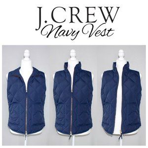 J. Crew Navy Quilted Puffer Vest